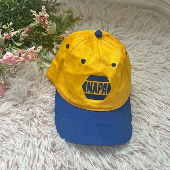 Napa Auto Parts Yellow Blue 75th Anniversary 1925-2000 Adjustable Hat - Picture 1 of 7